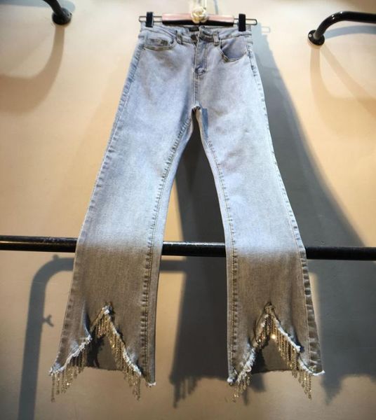 industry tassels sewing beads denim trousers women high-waist jeans pants elasticity micro flare jeans female casual trousers, Blue
industry tassels sewing beads denim trousers women high-waist jeans pants elasticity micro flare jeans female casual trousers, Blue
