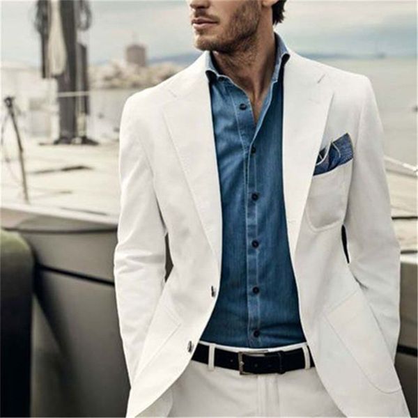 ivory 2 pieces linen groom tuxedos for beach wedding slim fit mens prom dinner suits casual blazer men groomsman suit male, White;black
ivory 2 pieces linen groom tuxedos for beach wedding slim fit mens prom dinner suits casual blazer men groomsman suit male, White;black
