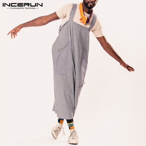 incerun fashion striped men jumpsuits wide leg pants straps pockets loose overalls streetwear men women rompers casual trousers, Black
incerun fashion striped men jumpsuits wide leg pants straps pockets loose overalls streetwear men women rompers casual trousers, Black