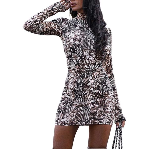 women dresses long sleeve standing collar leopard print dress women snake print bodycon mini dress fashion party dresses vestidos, Black;gray
women dresses long sleeve standing collar leopard print dress women snake print bodycon mini dress fashion party dresses vestidos, Black;gray