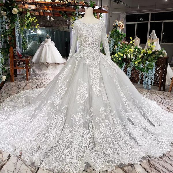 2019 luxury lace wedding dresses long tulle sleeve lace up back o neck pearl crystal applique pattern latest boho wedding dresses garden new, White
2019 luxury lace wedding dresses long tulle sleeve lace up back o neck pearl crystal applique pattern latest boho wedding dresses garden new, White