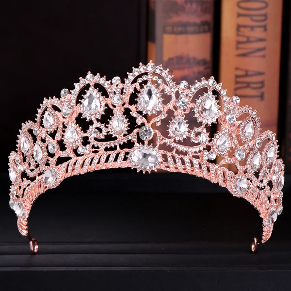 rose gold wedding crown quinceanera pageant princess rhinestone crystal bridal crowns tiaras for women wedding hair accessories, Golden;white
rose gold wedding crown quinceanera pageant princess rhinestone crystal bridal crowns tiaras for women wedding hair accessories, Golden;white