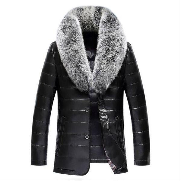 2020 men's leather jacket down coat winter jackets for men sheepskin duck down jacket stand fox fur collar quality leather coat, Black
2020 men's leather jacket down coat winter jackets for men sheepskin duck down jacket stand fox fur collar quality leather coat, Black