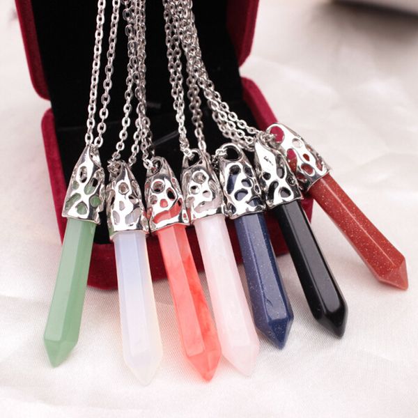 fashion jewelry pendant necklaces crystal quartz hexagonal prism natural stone necklaces for women girl lady gift silver link chain necklace
fashion jewelry pendant necklaces crystal quartz hexagonal prism natural stone necklaces for women girl lady gift silver link chain necklace