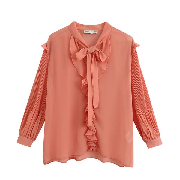 d903 ladies summer ruffles long sleeve solid color chiffon blouse women brief solid color blouses shirts, White
d903 ladies summer ruffles long sleeve solid color chiffon blouse women brief solid color blouses shirts, White