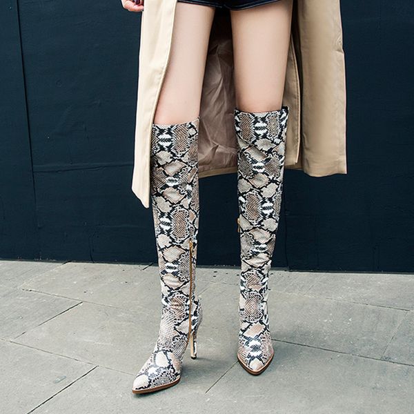 brand new high heels boots women shoes snake veins thin heels autumn winter lady knee high boots woman big size 42, Black
brand new high heels boots women shoes snake veins thin heels autumn winter lady knee high boots woman big size 42, Black