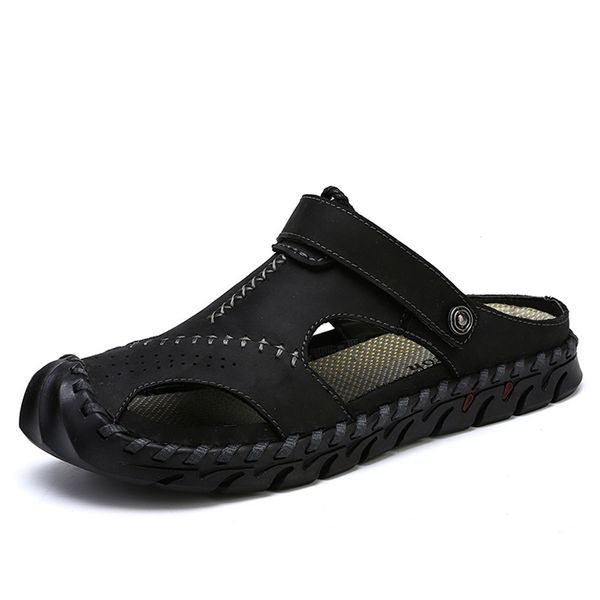 classic genuine leather men sandals summer new fashion large size men's sandals casual shoes men soft slippers big size 38-46, Black
classic genuine leather men sandals summer new fashion large size men's sandals casual shoes men soft slippers big size 38-46, Black