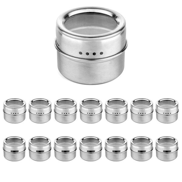 magnetic spice jar with a strong transparent cover. stainless steel round storage spice jar, shake or flip, magne
magnetic spice jar with a strong transparent cover. stainless steel round storage spice jar, shake or flip, magne