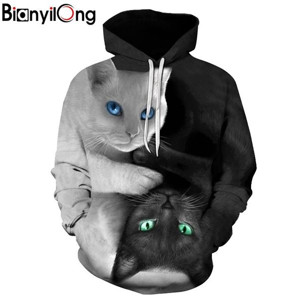 2019 3d hoodies men hooded sweatshirts two cat 3d print hoody casual pullovers streetwear autumn regular hipster hip hop, Black
2019 3d hoodies men hooded sweatshirts two cat 3d print hoody casual pullovers streetwear autumn regular hipster hip hop, Black