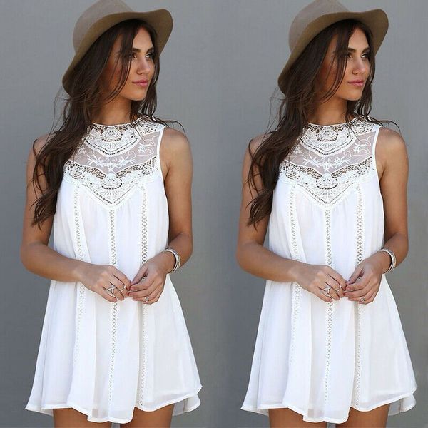 new style women dresses sleeveless lace dress pure color hollow out party loose mini sling dress fashion 2019 solid, Black;gray
new style women dresses sleeveless lace dress pure color hollow out party loose mini sling dress fashion 2019 solid, Black;gray