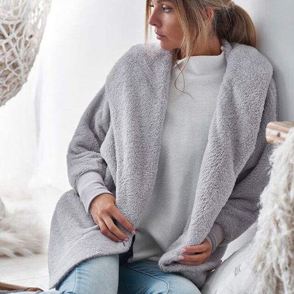 2018 plush hooded cardigan coat casual autumn winter long sleeve loose warm women solid color jacket outwear, Black;brown
2018 plush hooded cardigan coat casual autumn winter long sleeve loose warm women solid color jacket outwear, Black;brown