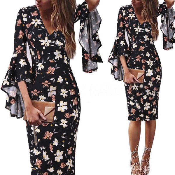 plus size 3xl midi dress women floral dots print black red deep v neck flare sleeve elegant slim bodycon pencil dress, Black;gray
plus size 3xl midi dress women floral dots print black red deep v neck flare sleeve elegant slim bodycon pencil dress, Black;gray