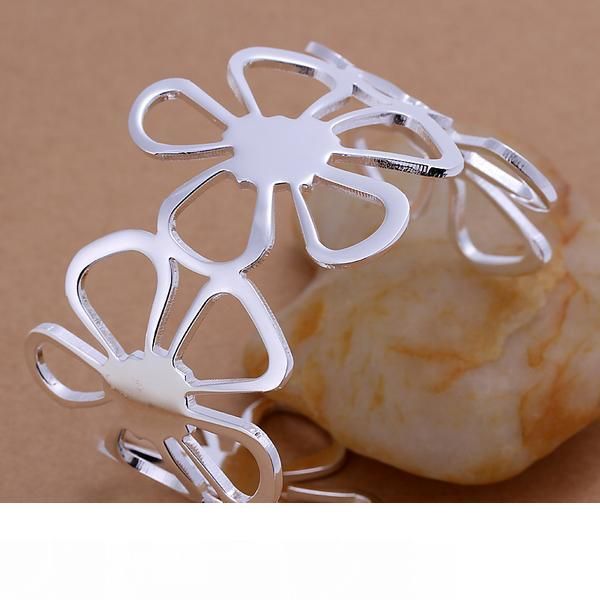 new 925 sterling silver four big flowers wide cuff bangle bracelets jewelry 925 silver bracelet fashion grade jewelry 1325, Black
new 925 sterling silver four big flowers wide cuff bangle bracelets jewelry 925 silver bracelet fashion grade jewelry 1325, Black