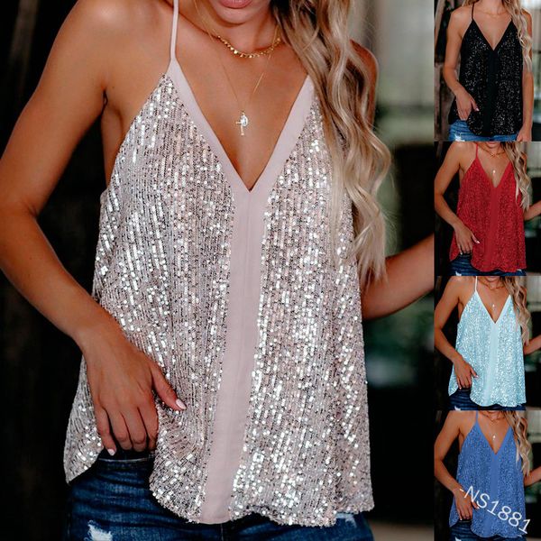 large size shiny deep v cut neck sequin tank womens sleeveless glitter camisole loose camisole for lady big size tee, White
large size shiny deep v cut neck sequin tank womens sleeveless glitter camisole loose camisole for lady big size tee, White