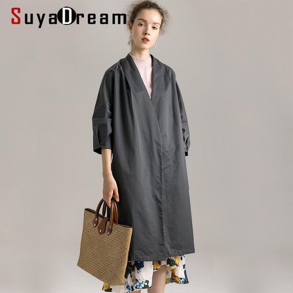 suyadream black women long cotton trench half sleeved belted trench coat for women 2020 spring outwear, Tan;black
suyadream black women long cotton trench half sleeved belted trench coat for women 2020 spring outwear, Tan;black