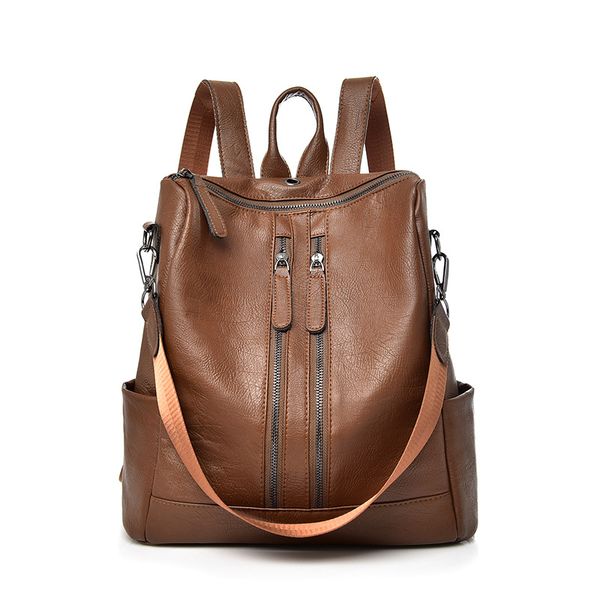 vertical section zipper large capacity backpack women's 2020 new fashion casual travel bag soft leather wild backpack
vertical section zipper large capacity backpack women's 2020 new fashion casual travel bag soft leather wild backpack
