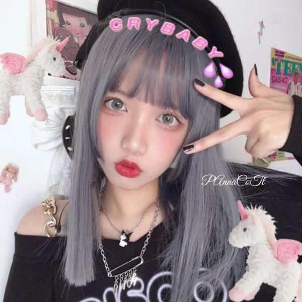 synthetic wigs buqi natural straight with bangs dark blue medium length heat resistant fake hair for women cosplay lolita party, Black
synthetic wigs buqi natural straight with bangs dark blue medium length heat resistant fake hair for women cosplay lolita party, Black