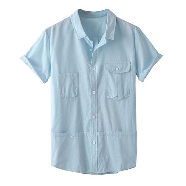 klv men's summer fashion lapel multi pocket pure color short sleeve shirt blouse camisa masculina 2020 new 040705, White;black
klv men's summer fashion lapel multi pocket pure color short sleeve shirt blouse camisa masculina 2020 new 040705, White;black