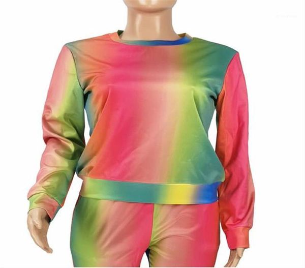 tracksuits rainbow printed pullover long sleeve clothing casual sports style apparel womens autumn contrast color, Gray
tracksuits rainbow printed pullover long sleeve clothing casual sports style apparel womens autumn contrast color, Gray