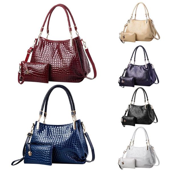 2pcs women's handbag alligator pattern designer pure color shoulder bag handle messenger bags large capacity crossbody bag
2pcs women's handbag alligator pattern designer pure color shoulder bag handle messenger bags large capacity crossbody bag
