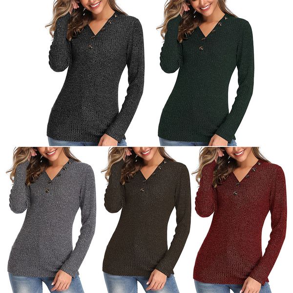 women sweater casual cozy button v-neck knitted sweaters jumper long sleeve slim solid color pullovers, White;black
women sweater casual cozy button v-neck knitted sweaters jumper long sleeve slim solid color pullovers, White;black
