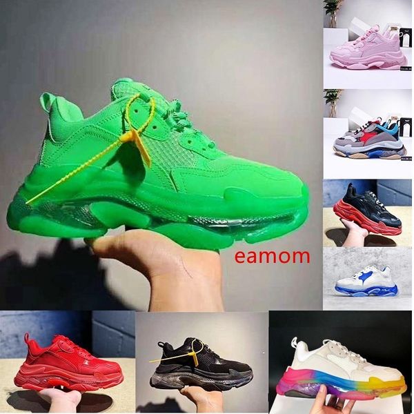 women men luxury dad casual shoes crystal bottom triple-s leisure shoes sneakers for men vintage old grandpa trainer sports shoes size 36-45, Black 
women men luxury dad casual shoes crystal bottom triple-s leisure shoes sneakers for men vintage old grandpa trainer sports shoes size 36-45, Black