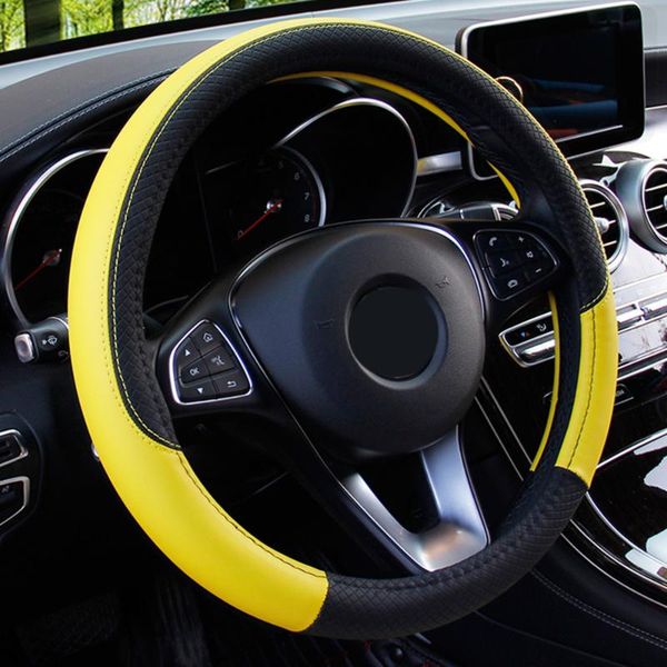 38cm leather car sports steering wheel cover universal anti-slip breathable microfiber leather material
38cm leather car sports steering wheel cover universal anti-slip breathable microfiber leather material