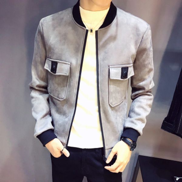 jacket men spring 2019 new korean version of the trend youth baseball uniform casual jacket men's suede wild clothes, Black;brown
jacket men spring 2019 new korean version of the trend youth baseball uniform casual jacket men's suede wild clothes, Black;brown
