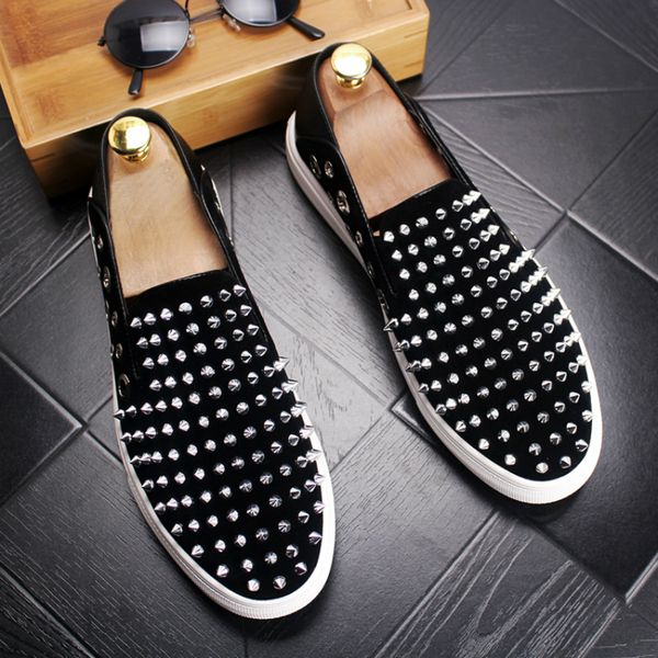mens casual party nightclub wear summer genuine leather shoes slip on lazy driving shoe flat platform rivets loafer mans sneaker, Black
mens casual party nightclub wear summer genuine leather shoes slip on lazy driving shoe flat platform rivets loafer mans sneaker, Black