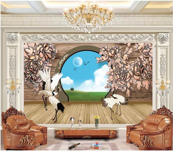 custom large-scale mural 3d p wallpaper 3d nostalgic crane embossed peony flowers living room tv background decoration papel de parede
custom large-scale mural 3d p wallpaper 3d nostalgic crane embossed peony flowers living room tv background decoration papel de parede