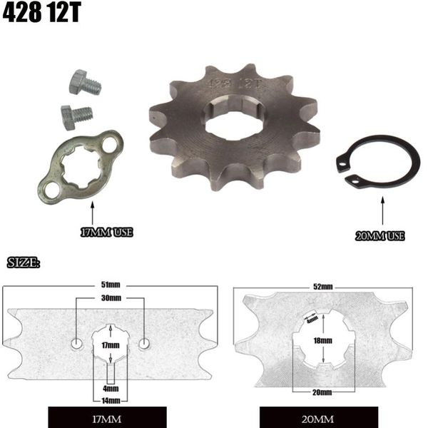 428 12t tooth 17mm 20mm front engine sprocket atv bike 50cc 70cc 90cc 110cc 125cc 150cc
428 12t tooth 17mm 20mm front engine sprocket atv bike 50cc 70cc 90cc 110cc 125cc 150cc