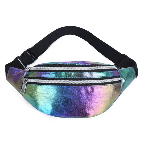 casual waist pack fashion iridescent laser belt bum bag zipper fanny pack