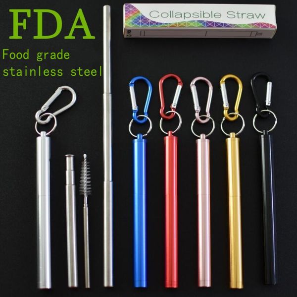 news fda portable reusable folding drinking straws stainless steel metal foldable straws with aluminum case & cleanin
news fda portable reusable folding drinking straws stainless steel metal foldable straws with aluminum case & cleanin
