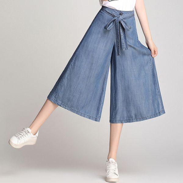 women's jeans woman high waist plus size loose softener calf-length mom skirt shorts female wide leg denim pants, Blue
women's jeans woman high waist plus size loose softener calf-length mom skirt shorts female wide leg denim pants, Blue