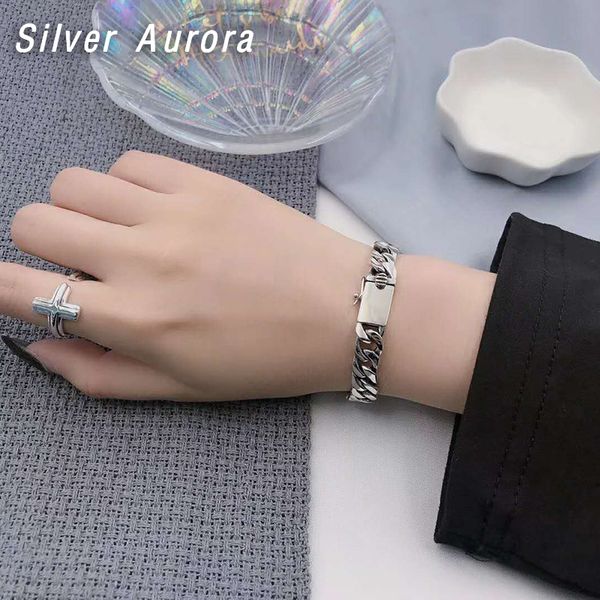 cuff solid 925 sterling silver bracelets man high polish link chain bracelet for men vintage punk jewelry male, White
cuff solid 925 sterling silver bracelets man high polish link chain bracelet for men vintage punk jewelry male, White
