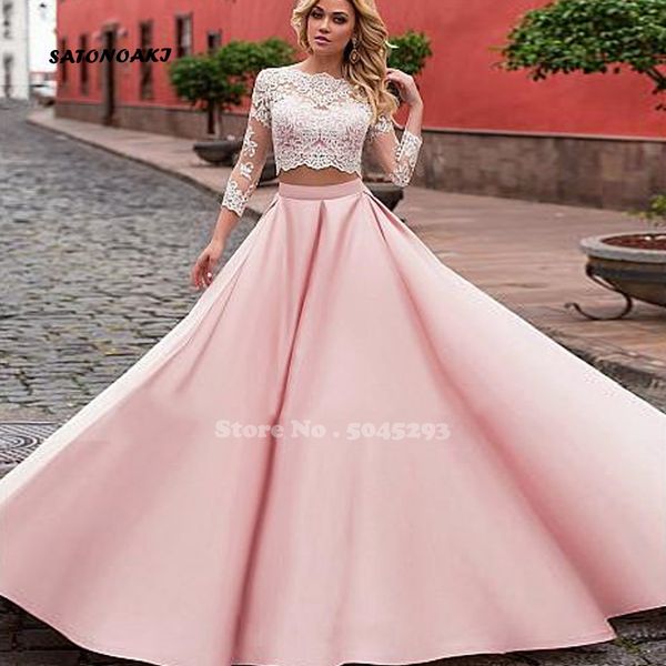 elegant two-piece prom dresses fashionable tulle & satin jewel neckline a-line long evening dress prom gowns custom made 2 piec
elegant two-piece prom dresses fashionable tulle & satin jewel neckline a-line long evening dress prom gowns custom made 2 piec