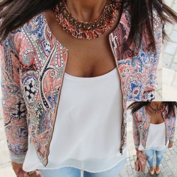 fashion women casual jacket long sleeve suit outwear slim floral zipper, Black;brown
fashion women casual jacket long sleeve suit outwear slim floral zipper, Black;brown