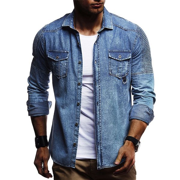 idopy fashion men`s denim shirt outerwear motorcycle pleated vintage casual jeans shirts for male -3xl, White;black
idopy fashion men`s denim shirt outerwear motorcycle pleated vintage casual jeans shirts for male -3xl, White;black