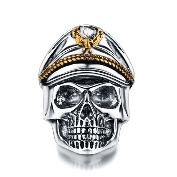 2018 retro corps skull metal punk adjustable ring double eagle hat men's stainless steel jewelry, Golden;silver
2018 retro corps skull metal punk adjustable ring double eagle hat men's stainless steel jewelry, Golden;silver
