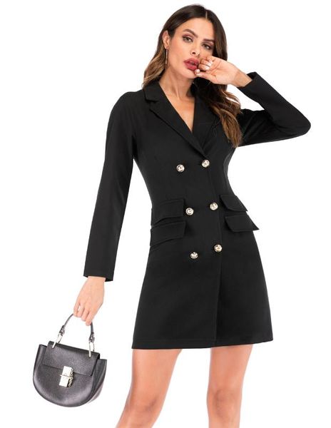work dresses dress suits women spring single breasted button long sleeve solid color casual party elegant vintage meeting vestidos, White;black
work dresses dress suits women spring single breasted button long sleeve solid color casual party elegant vintage meeting vestidos, White;black