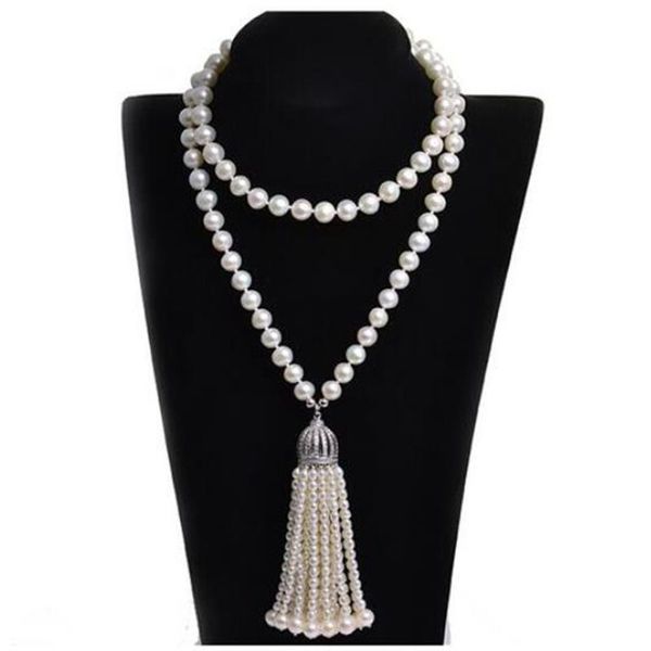 fashion fringe long 100% real natural pearl necklace suitable for wedding and party 32inch jj, Silver
fashion fringe long 100% real natural pearl necklace suitable for wedding and party 32inch jj, Silver