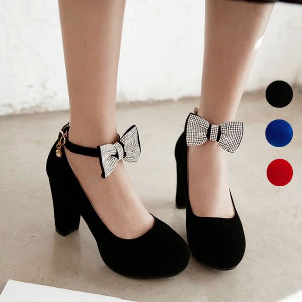 shoes woman suede round head solid color shallow mouth bow-knot buckle wedding female shoe pumps high heels maziao, Black
shoes woman suede round head solid color shallow mouth bow-knot buckle wedding female shoe pumps high heels maziao, Black