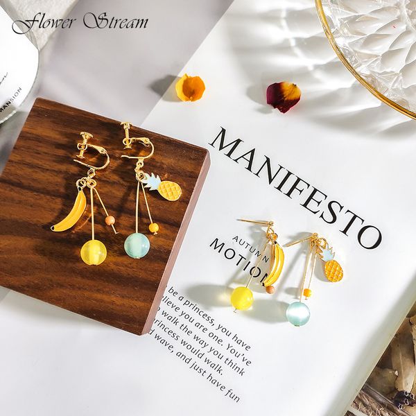 s925 silver needle asymmetric cute fruit earrings student girl heart pineapple earrings banana ear pierced ear clip
s925 silver needle asymmetric cute fruit earrings student girl heart pineapple earrings banana ear pierced ear clip
