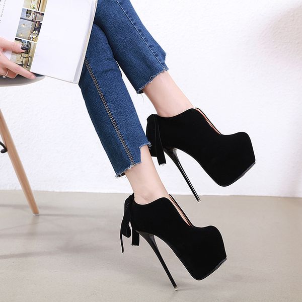 16cm black round toe back bowtie v cut platform ultra high heel designer pumps size 34 to 40
16cm black round toe back bowtie v cut platform ultra high heel designer pumps size 34 to 40