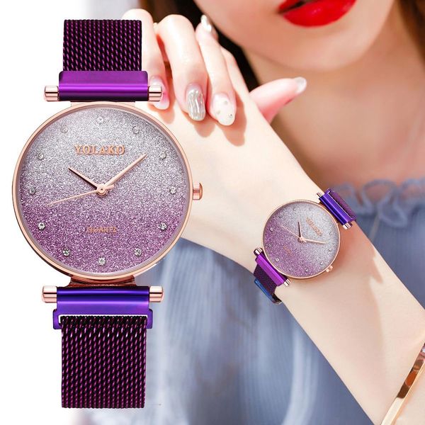 yolako quartz stainless steel band women magnet buckle ladies elegant gradient color round dial watch gift for women purple, Slivery;brown
yolako quartz stainless steel band women magnet buckle ladies elegant gradient color round dial watch gift for women purple, Slivery;brown