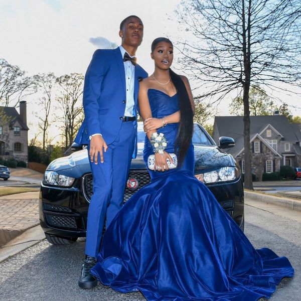 royal blue mermaid prom dresses v neck sleeveless plus size evening gowns sweep train satin formal dress, Black
royal blue mermaid prom dresses v neck sleeveless plus size evening gowns sweep train satin formal dress, Black