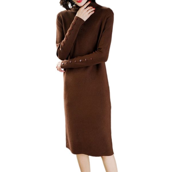 women knitted dress autumn new high-collar over the knee pullover spring elegant bottoming sweater medium long knit dress lj194, White;black
women knitted dress autumn new high-collar over the knee pullover spring elegant bottoming sweater medium long knit dress lj194, White;black