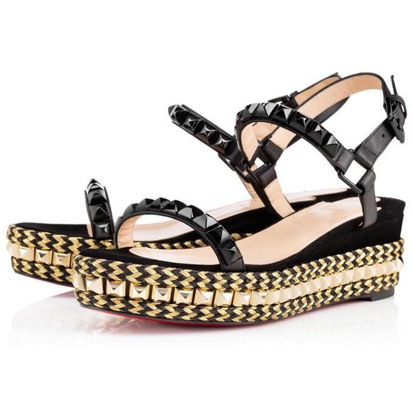 perfect quality ladies red bottom cataclou wedge sandals open toe studded plain leather ankle strap women luxury high heels eu35-42, Black
perfect quality ladies red bottom cataclou wedge sandals open toe studded plain leather ankle strap women luxury high heels eu35-42, Black