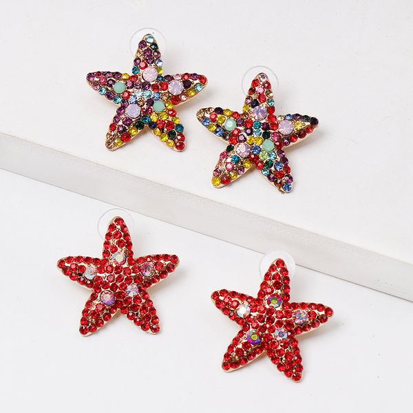 fashion 2020 shiny pentagonal star stud earrings for women red colorful rhinestone crystal starfish statement jewelry earrings, Golden;silver
fashion 2020 shiny pentagonal star stud earrings for women red colorful rhinestone crystal starfish statement jewelry earrings, Golden;silver