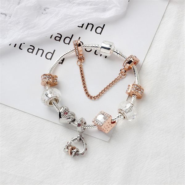 wholesale-charm beads bracelet 925 silver pandoa style bracelets heart to heart pendant accessories diy wedding jewelry valentine gift, Golden;silver
wholesale-charm beads bracelet 925 silver pandoa style bracelets heart to heart pendant accessories diy wedding jewelry valentine gift, Golden;silver